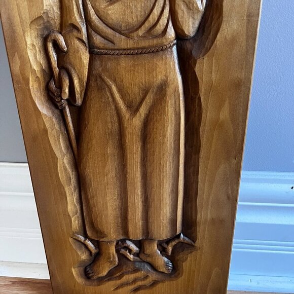 Wooden Carved Jesus with Sheap Swiss Made Wall Plaque Brienze Holz Schinitzerei - Picture 5 of 13
